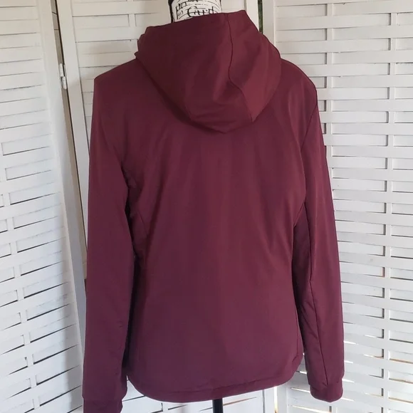 Harcour burgundy full zip equestrian casual faux fur lined woman hoodie jacket - Picture 3 of 8